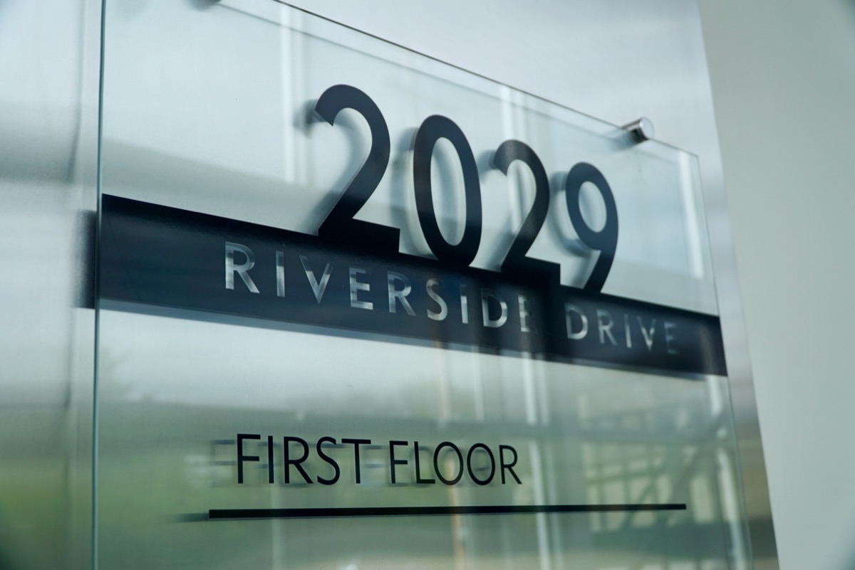 2029 Riverside Drive, First Floor — office building address sign for Lorelei M. Lanier, Attorney at Law, Upper Arlington, Ohio