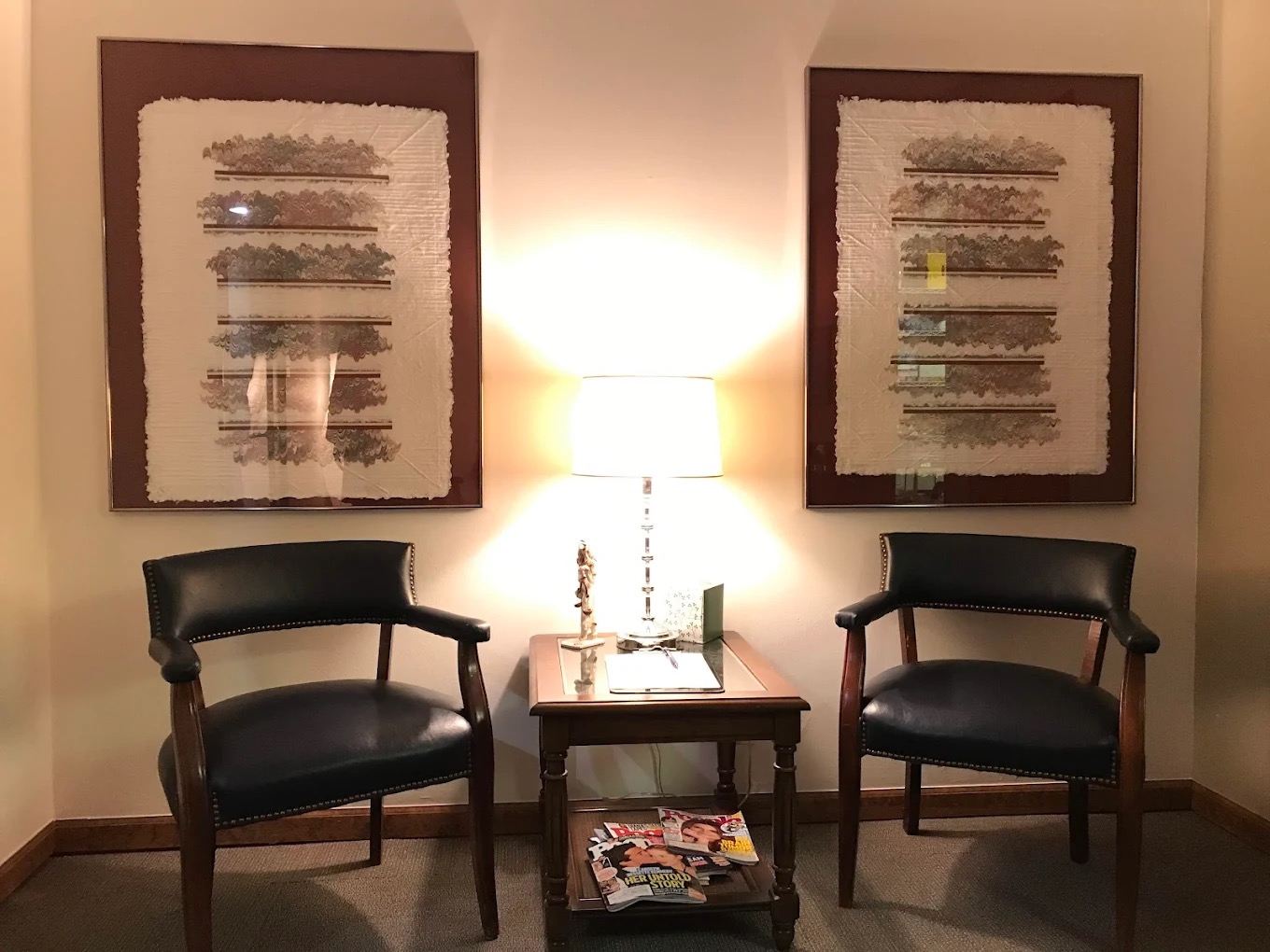 Welcoming waiting area at Lorelei M. Lanier's law office, 2029 Riverside Drive, Upper Arlington, Ohio